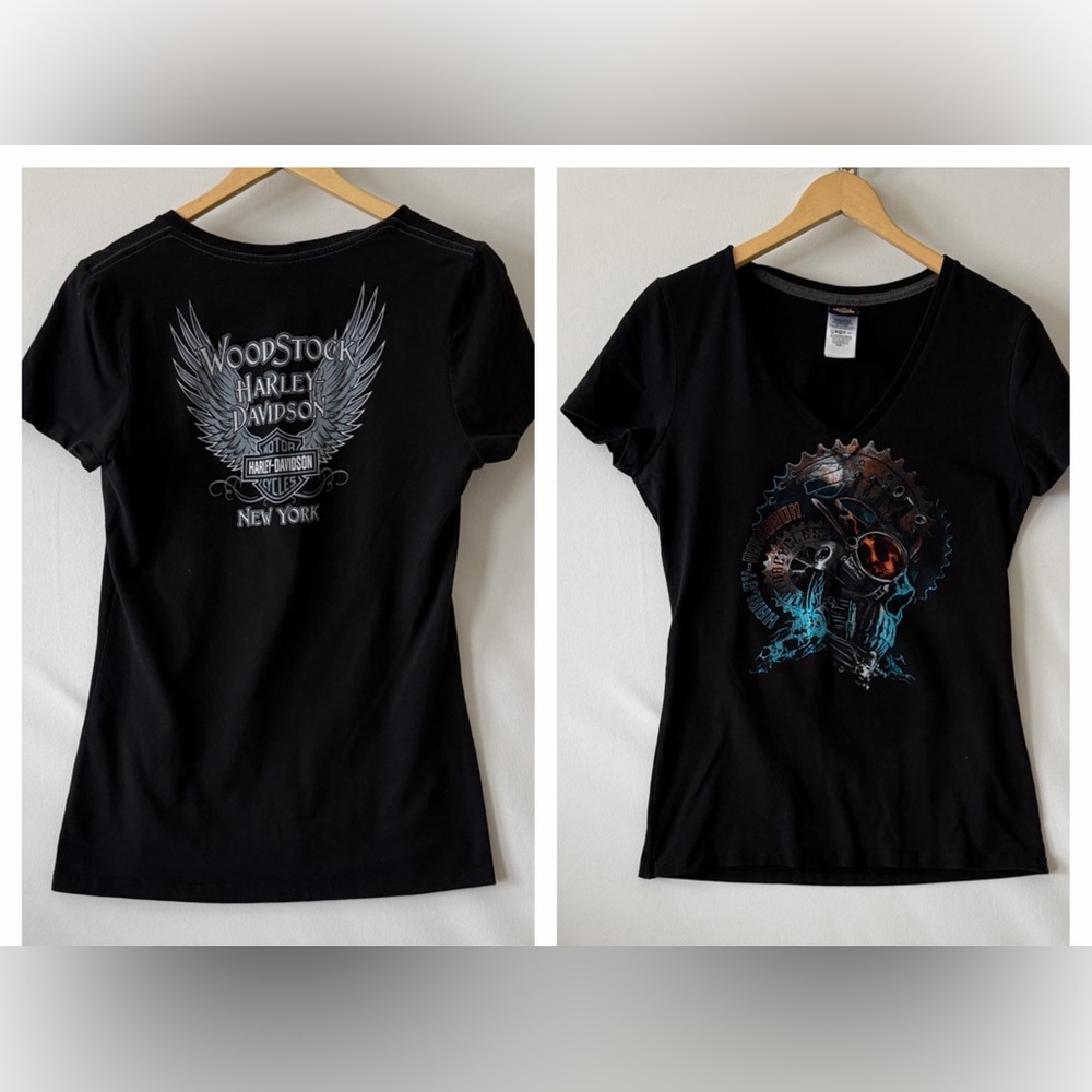 Harley Davidson Woodstock New York Black T-Shirt Size‎ Large